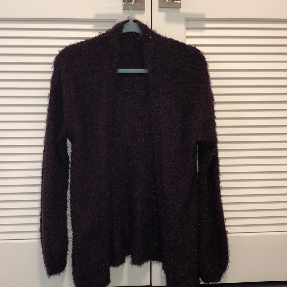 Urban Outfitters purple fuzzy eyelash cardigan!